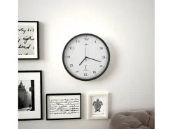 Reloj radiocontrol de pared cuarzo blanco y negro 31 cm ES593131