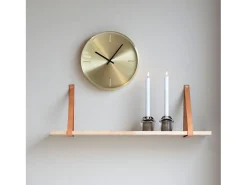 Reloj redondo de pared dorada en aluminio Ø 30 cm