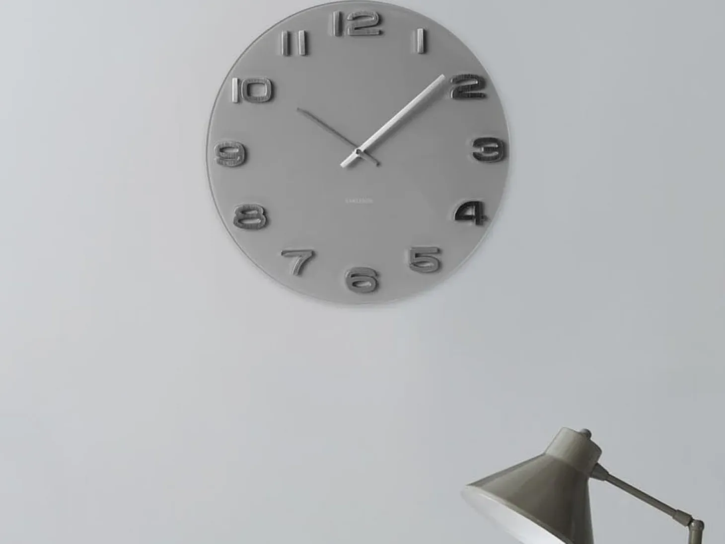 Reloj vintage redondo de cristal gris 35 cm