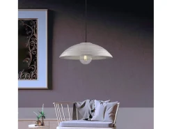 Remitente - Lámpara colgante negra Ø50 con acabado plata antigua y cable textil ajustable, 1 luz