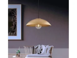 Remitente - Lámpara colgante negra Ø50 con acabado dorado antiguo y cable textil ajustable, 1 luz
