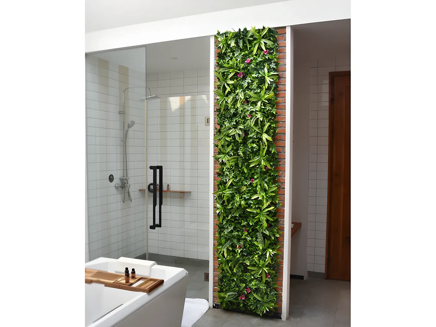 Revestimiento mural de vegetal sintético IKAZ - Pack de 1m² - Verde