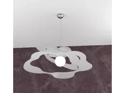 Ripples Sospensione D.70 Cm. 1 Luce Grigio