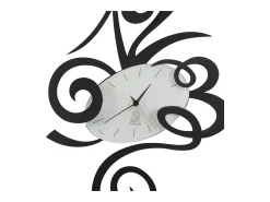 Robin - Reloj de pared moderno negro, Ø45 cm, silencioso, acero creativo, Fabricado en Italia