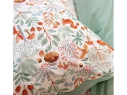 Ropa de cama de algodón reversible impreso otoño, 1 plaza verde