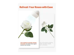 Rosa Artificial SucceBuy Flores Artificiales 508 mm, Ramos de Flores Artificiales Aspecto Realista con Cabeza de Rosa de 70 mm, Lote de 120, Blanco
