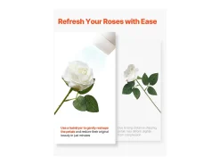 Rosa Artificial SucceBuy Flores Artificiales 508 mm, Ramos de Flores Artificiales Aspecto Realista con Cabeza de Rosa de 70 mm, Lote de 60, Blanco