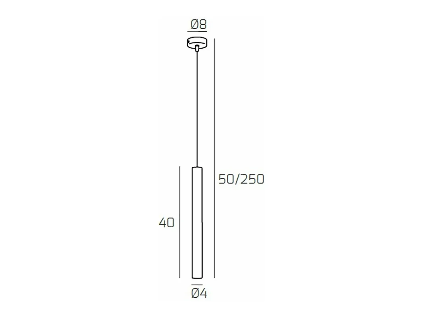 Round Tube Sospensione 1 Luce Marrone Cavo Cm.250 Con Base