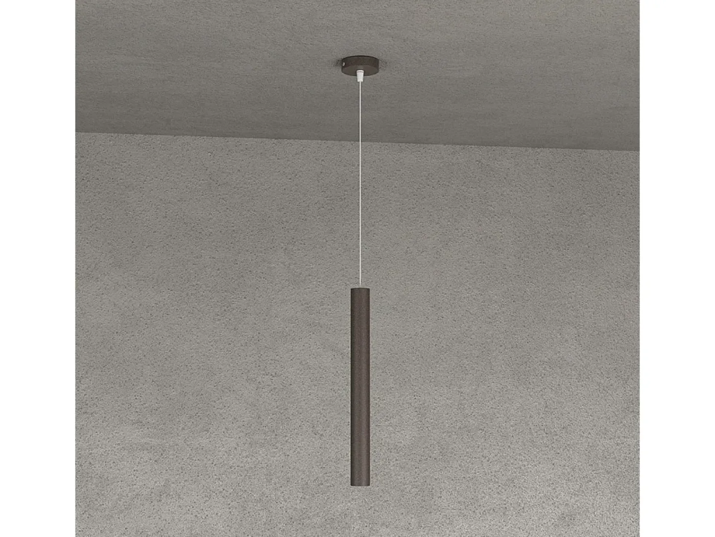 Round Tube Sospensione 1 Luce Marrone Cavo Cm.250 Con Base