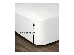 Sábana Ajustable 100% Algodón Blanco 180x200cm - Profundidad 35cm