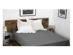 Sábana Ajustable Lisa 100% Algodón Gris Oscuro 140x190 cm - Profundidad 25cm