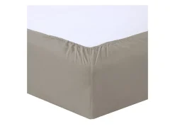 Sábana Ajustable Taupe 180x200cm 100% Algodón Vision - Tejido Cerrado 57 Hilos - Lavable a 40°