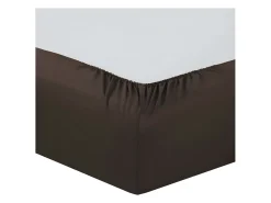 Sábana Ajustable 180x200 + 30 cm Chocolate de Algodón 57 Hilos Lavable a 40° - Vision