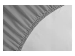 Sábana bajera 100% algodón 160 x 200 cm - Capó 35 cm - Gris claro