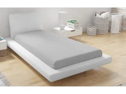Sábana bajera ajustable de microfibra 90 x 200 cm - Gris