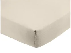 Sábana bajera ajustable de microfibra 90 x 200 cm - Beige