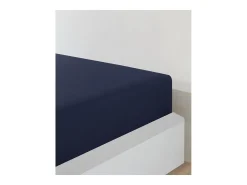 Sábana bajera jersey algodón-Azul marino