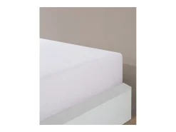 Sábana bajera jersey algodón-Blanco