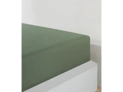 Sábana bajera jersey algodón-Verde oliva