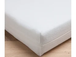 Sábana bajera para bebé 60 x 120 cm con cremallera - 100% poliéster impermeable - Blanco