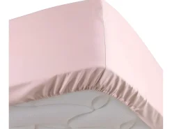 Sábana bajera percal rosa 160 x 200 cm con funda de 30 cm