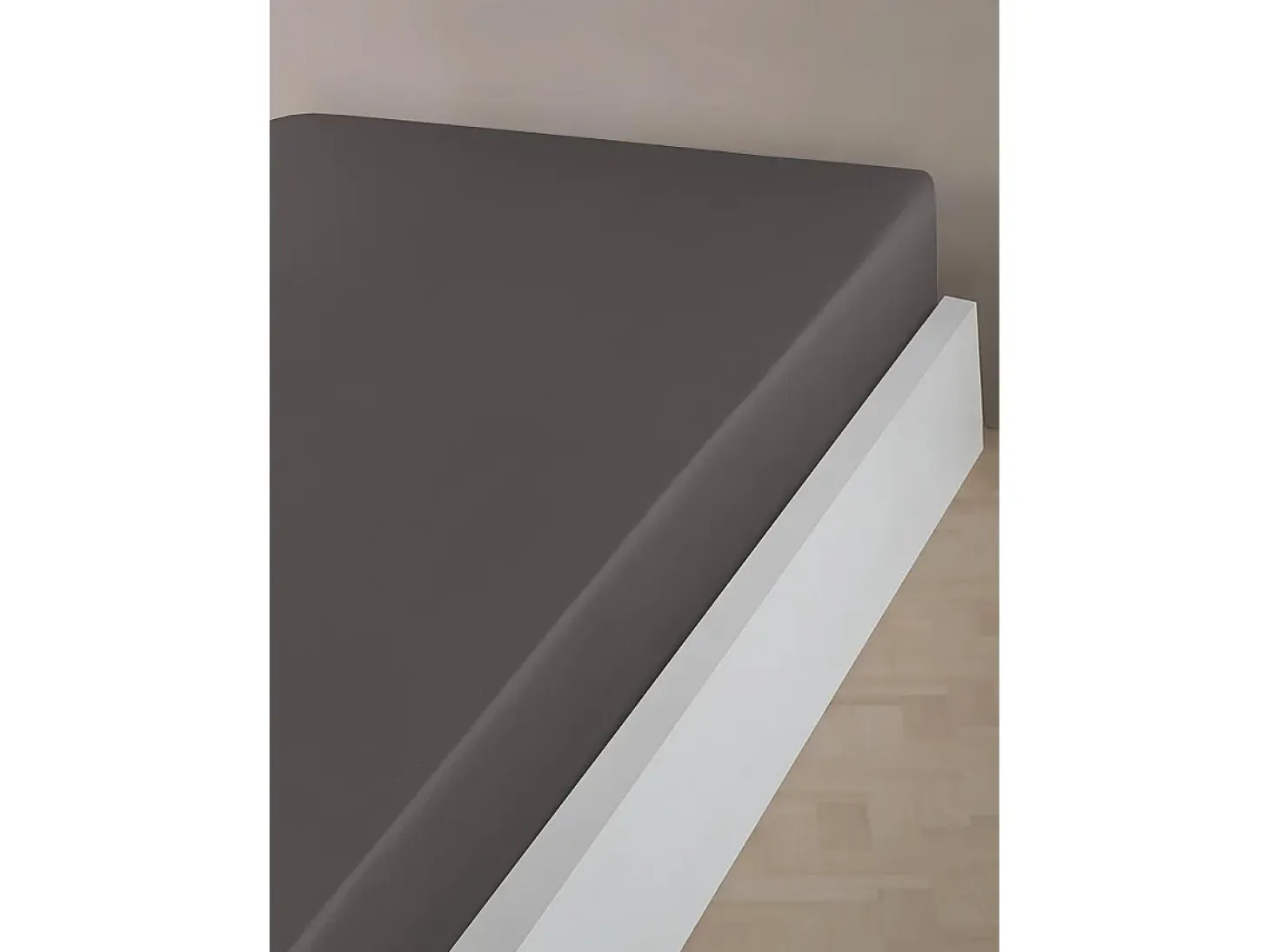 Sábana bajera 90x190 cm satén de algodón antracita