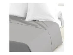 Sábana Encimera 100% algodón 180 x 290 cm gris claro