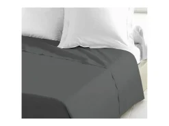 Sábana Encimera 100% algodón 180 x 290 cm gris oscuro