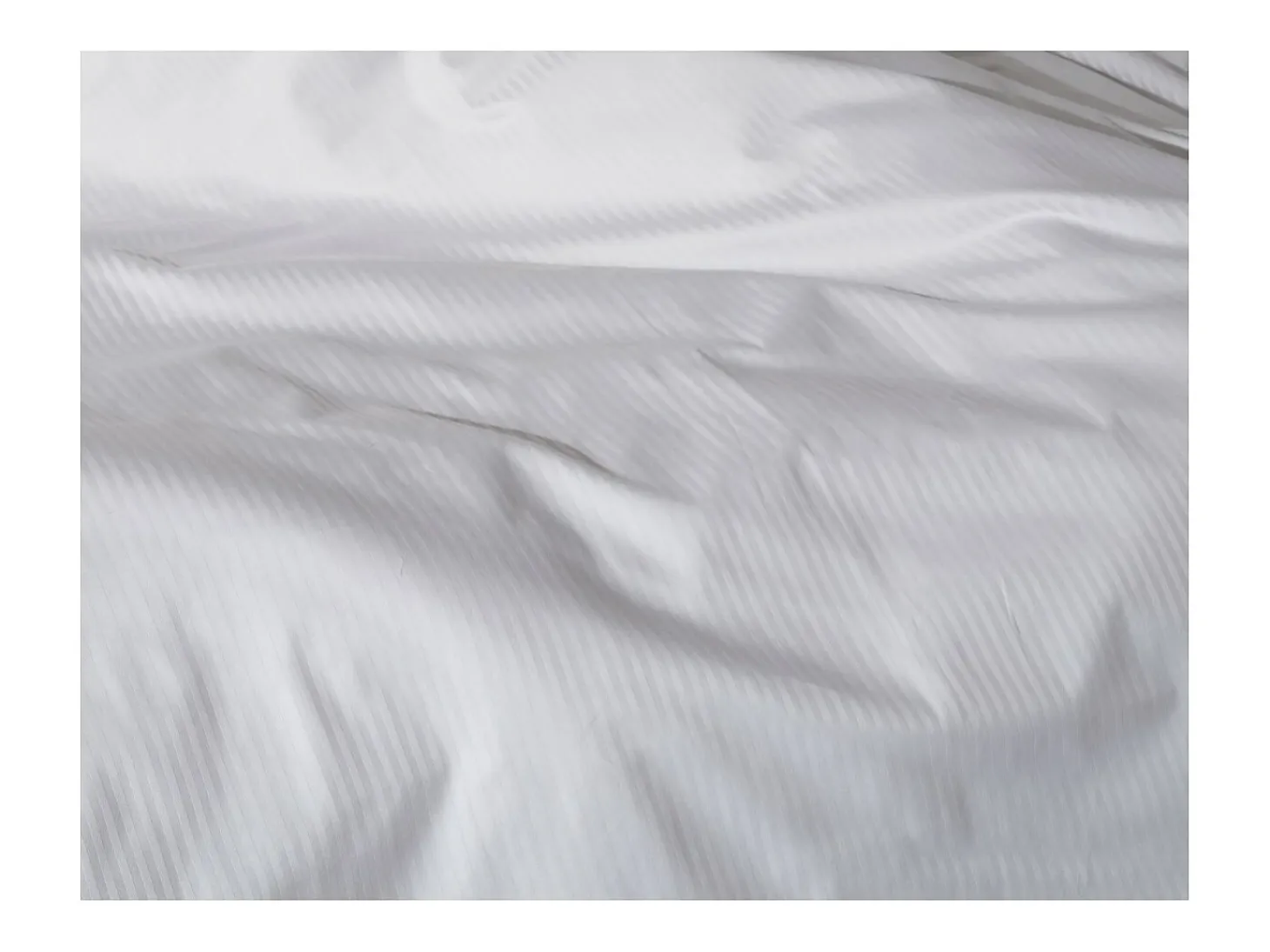 Sábana encimera satén de algodón rayas 94 hilos/cm² blanco