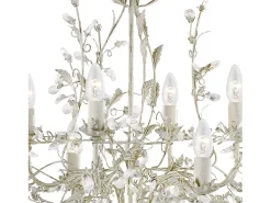 Searchlight Almandite 8 ljus ljuskrona krm/guld blombladsdesign, E14