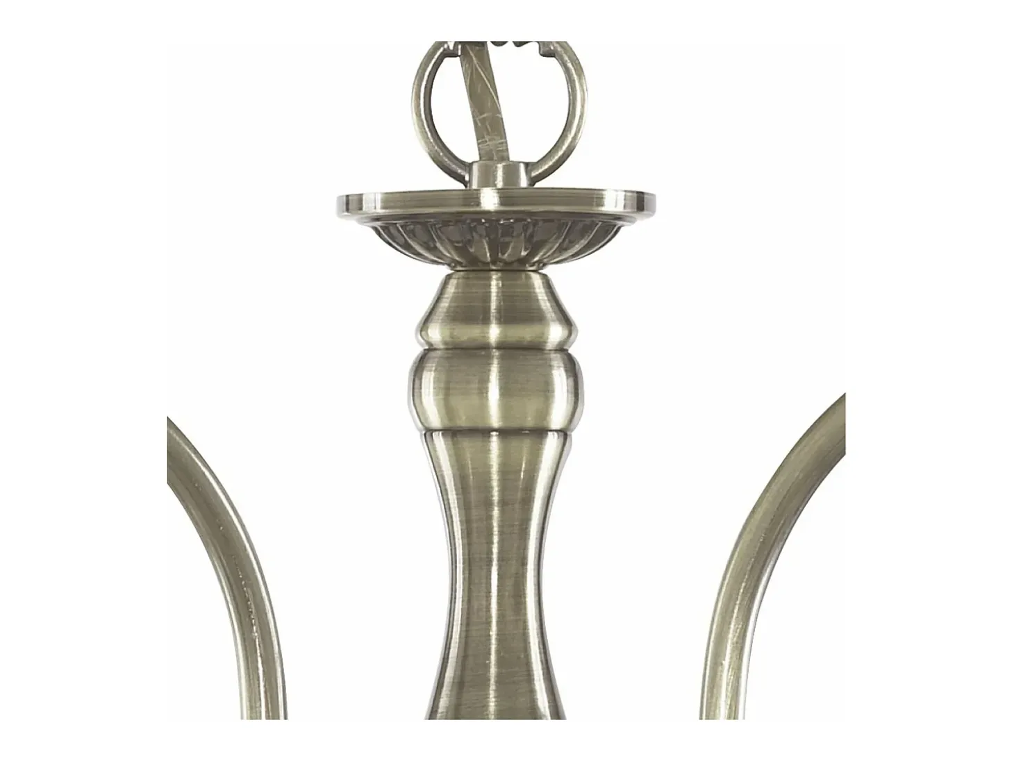 Searchlight American Diner 3 Ltt takhnge med flera armar Antik mssing, ribbad glas, E27