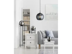 Searchlight AMSTERDAM 1 ljus rund takhnge (30 cm diameter) rkt glas, svart