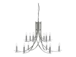 Searchlight Ascona 12 ljus ljuskrona satin silver finish, E14