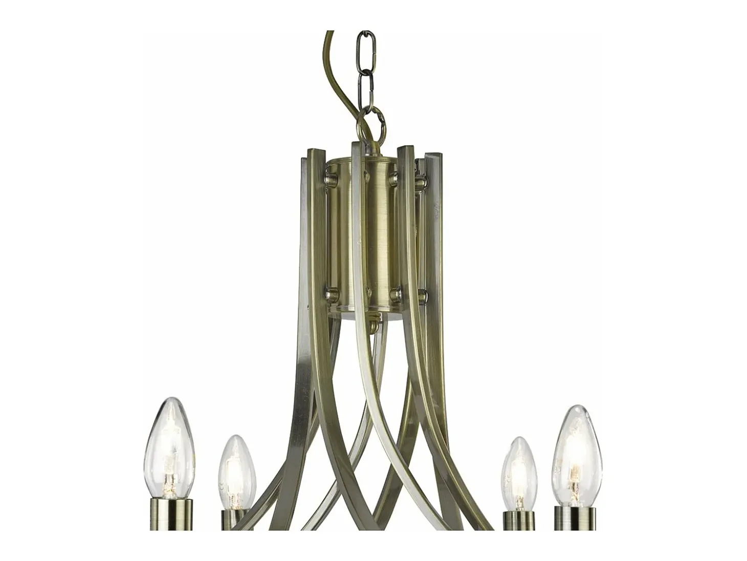 Searchlight Ascona 8 ljus ljuskrona antik mssingsfinish, E14