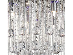 Searchlight Beatrix LED 8 Light Flush Ceiling Light Chrome, Crystal, G9