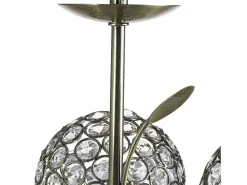 Searchlight Bellis 9 Ltt takhnge med flera armar Blommadesign Antik mssing, Glas Nine, G9