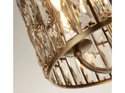 Searchlight Bijou Lámpara colgante de 3 luces de latón envejecido, copa de champán