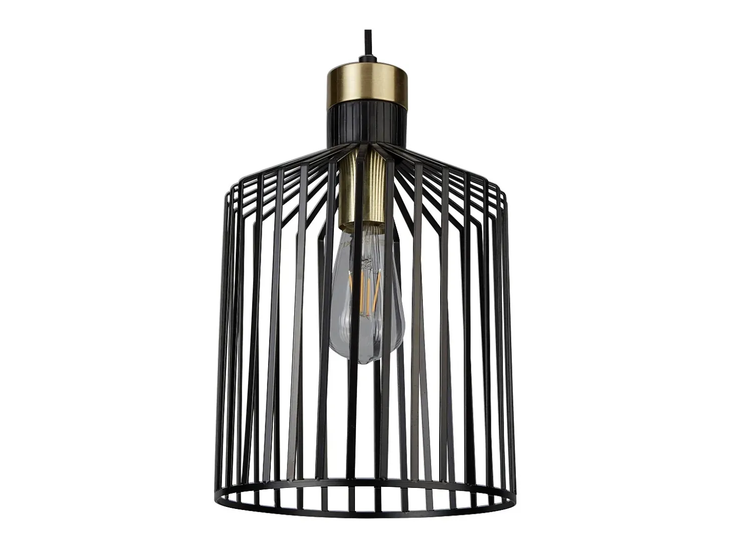 Searchlight Bird Cage 1 Light Cage Takhnge Antik Mssing, Matt Svart, E27