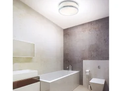 Searchlight Discs Badrum Flush 2 Light Ceiling Chrome, Opal IP44, E27