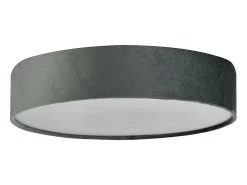 Searchlight Drum Pleat3 Light Velvet Flush, Grå nyans