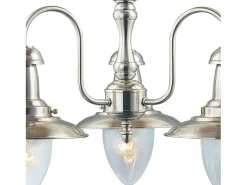 Searchlight Fisherman 3 Ljus Multi Arm Takhnge Satin Silver, Seeded Glas, E27
