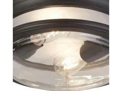 Searchlight Glasgow 2 luces empotradas en negro, vidrio transparente