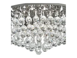 Searchlight Hanna 8 Light Semi Flush Ceiling Light Chrome with Crystals, G9