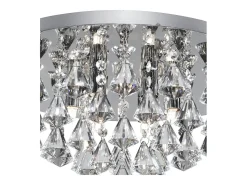 Searchlight Hanna 6 Light Ceiling Semi Flush Light Chrome with Crystals, G9