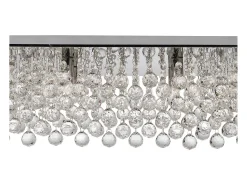 Searchlight Hanna 8 Light Flush Ceiling Light Chrome med Kristalldekoration, G9