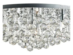 Searchlight Hanna 8 Ljus Runt Tak Semi Flush Light Krom med kristallkulor, G9