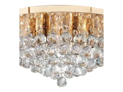 Searchlight Hanna 6 Ljus Tak Semi Flush Ltt Guld med Kristaller, G9
