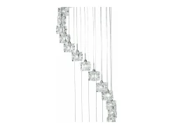 Searchlight Ice Cube Integrerad LED 20 Light Spiral Cluster Pendel Chrome Finish