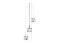 Searchlight Ice Cube LED 5 Light Spiral Cluster Pendel Kromglas