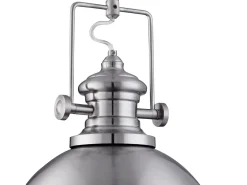 Searchlight Industrial 1 ljuskupol takhnge satngsilver med akrylspridare, E27